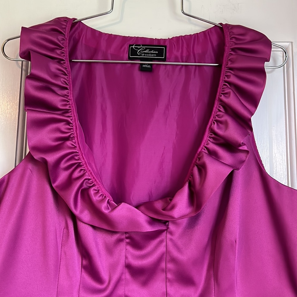 Collection by Dressbarn Ruffle Neck Purple Dress Women's Size 14 - Picture 2 of 10